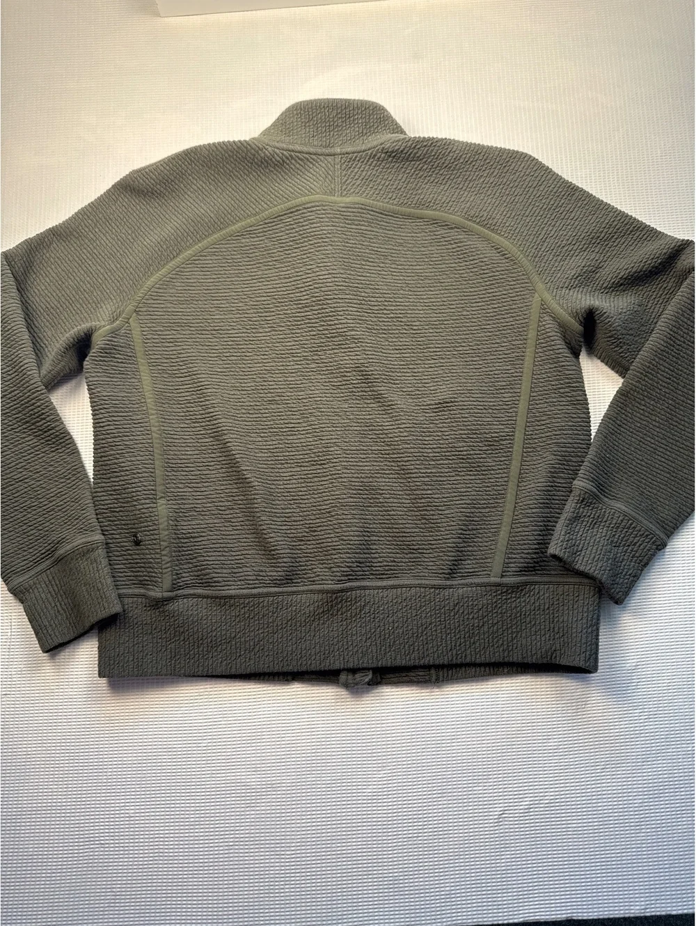 Lululemon Olive Green Textured Zip-Up Jacket Size 12